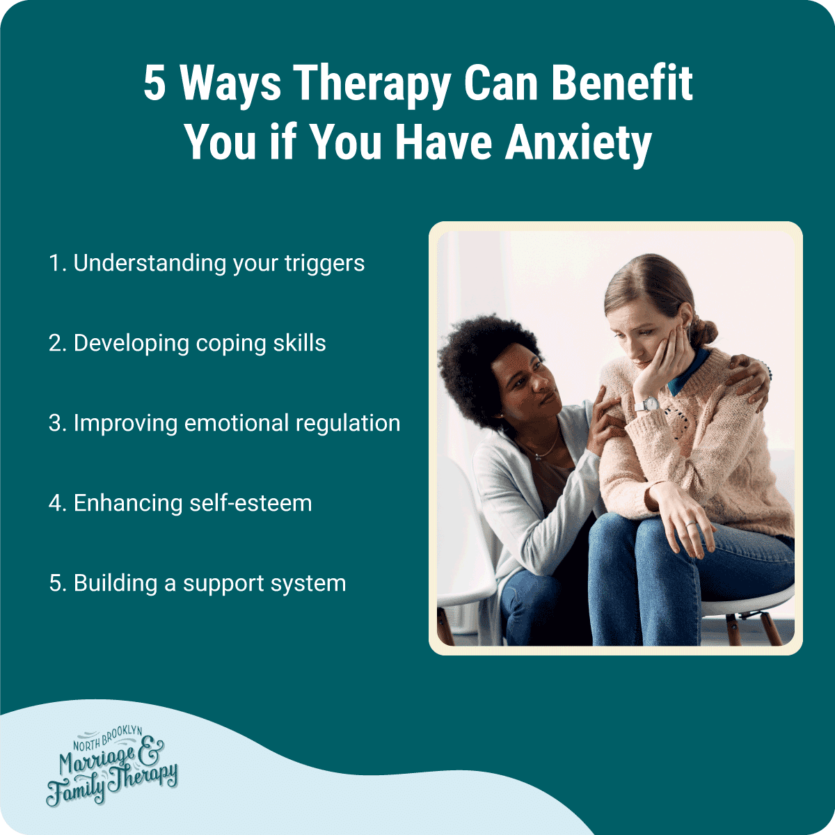 Ways that therapy can benefit you if you have anxiety.